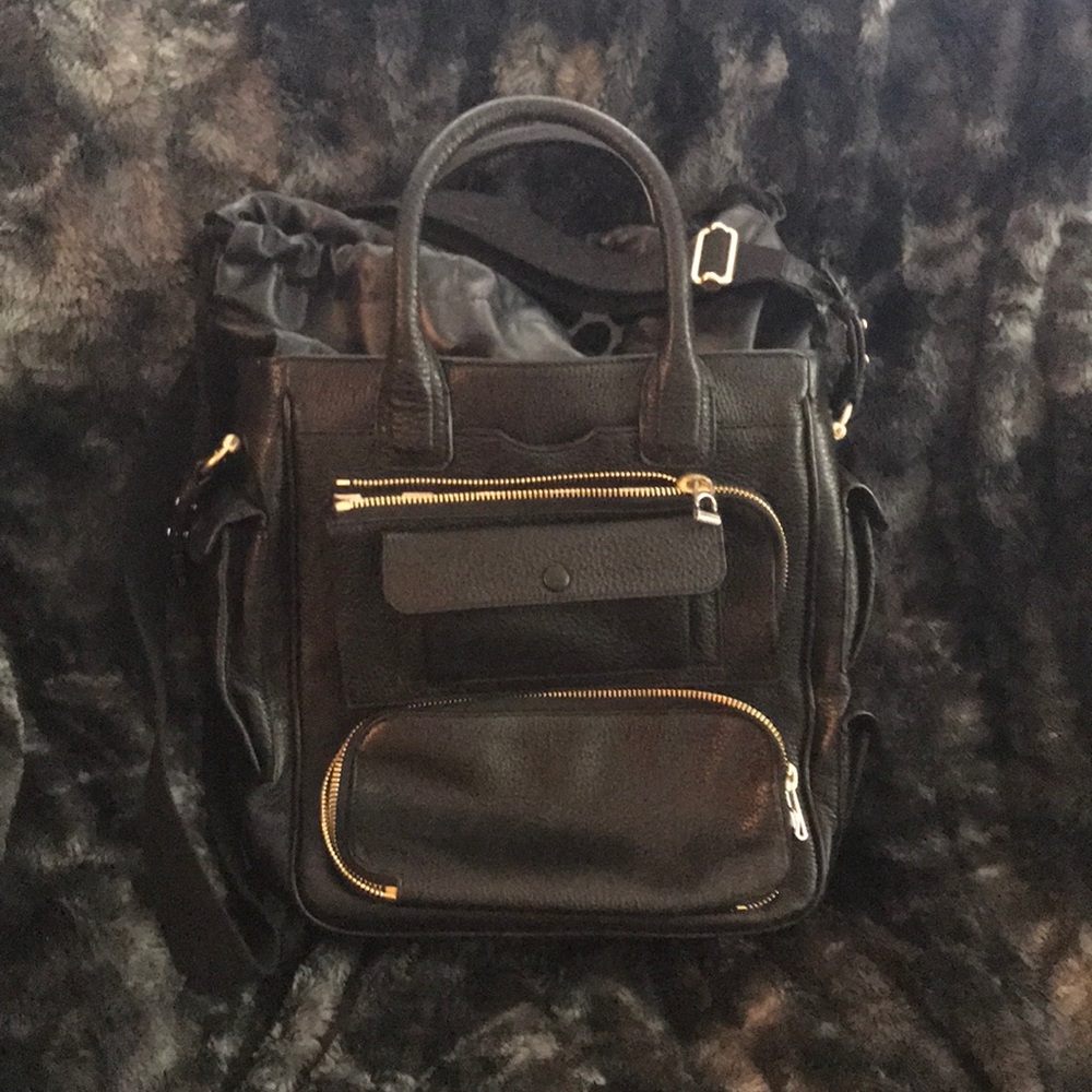 $788 Bill Blass Mica North/South Tote Bag black